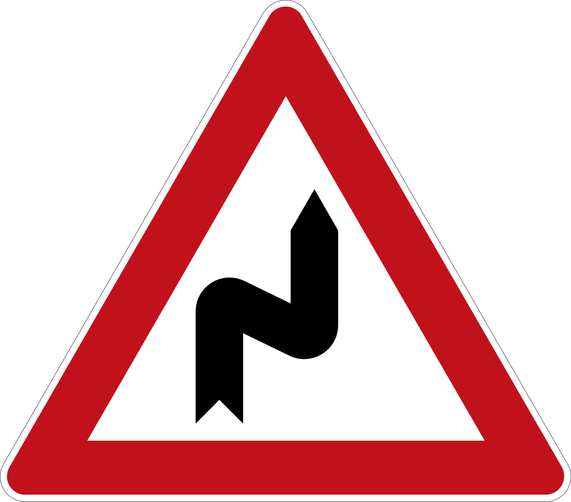 Doppelkurve zunächst rechts (VzKat 105.20)