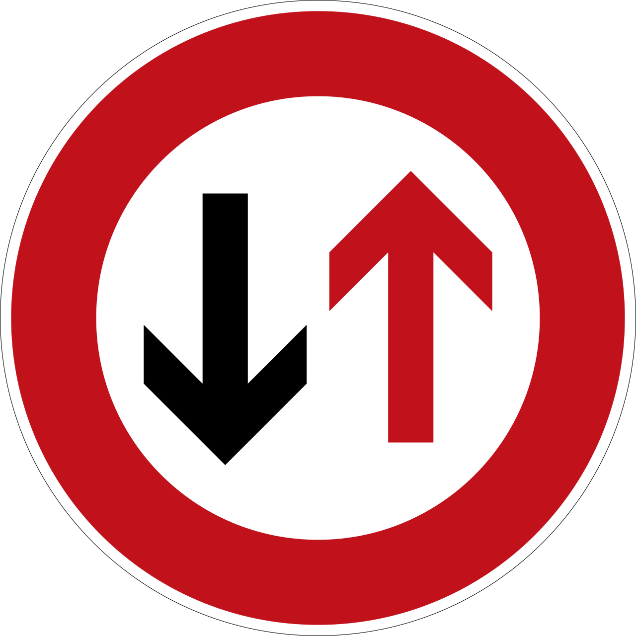 Vorrang des Gegenverkehrs (VzKat 208)
