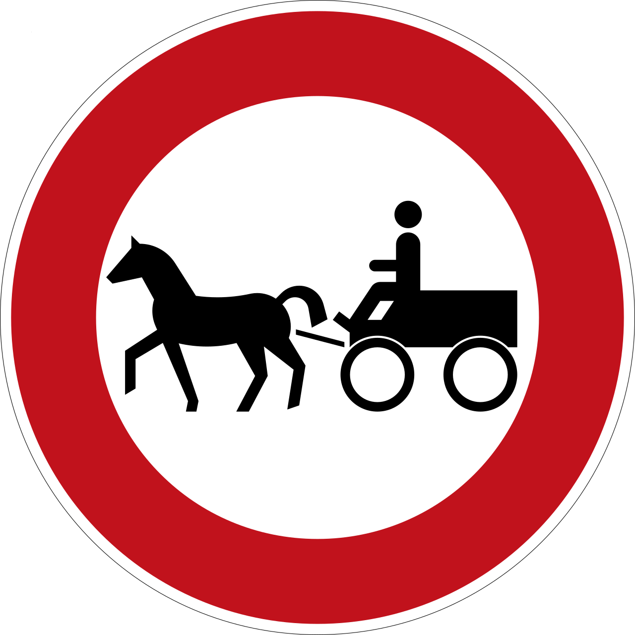 Verbot für Gespannfuhrwerke (VzKat 257.52)