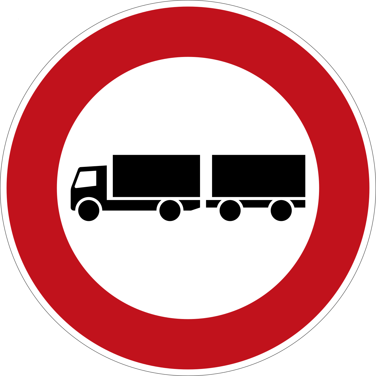 Verbot für Lastkraftwagen mit Anhänger (VzKat 257.57)