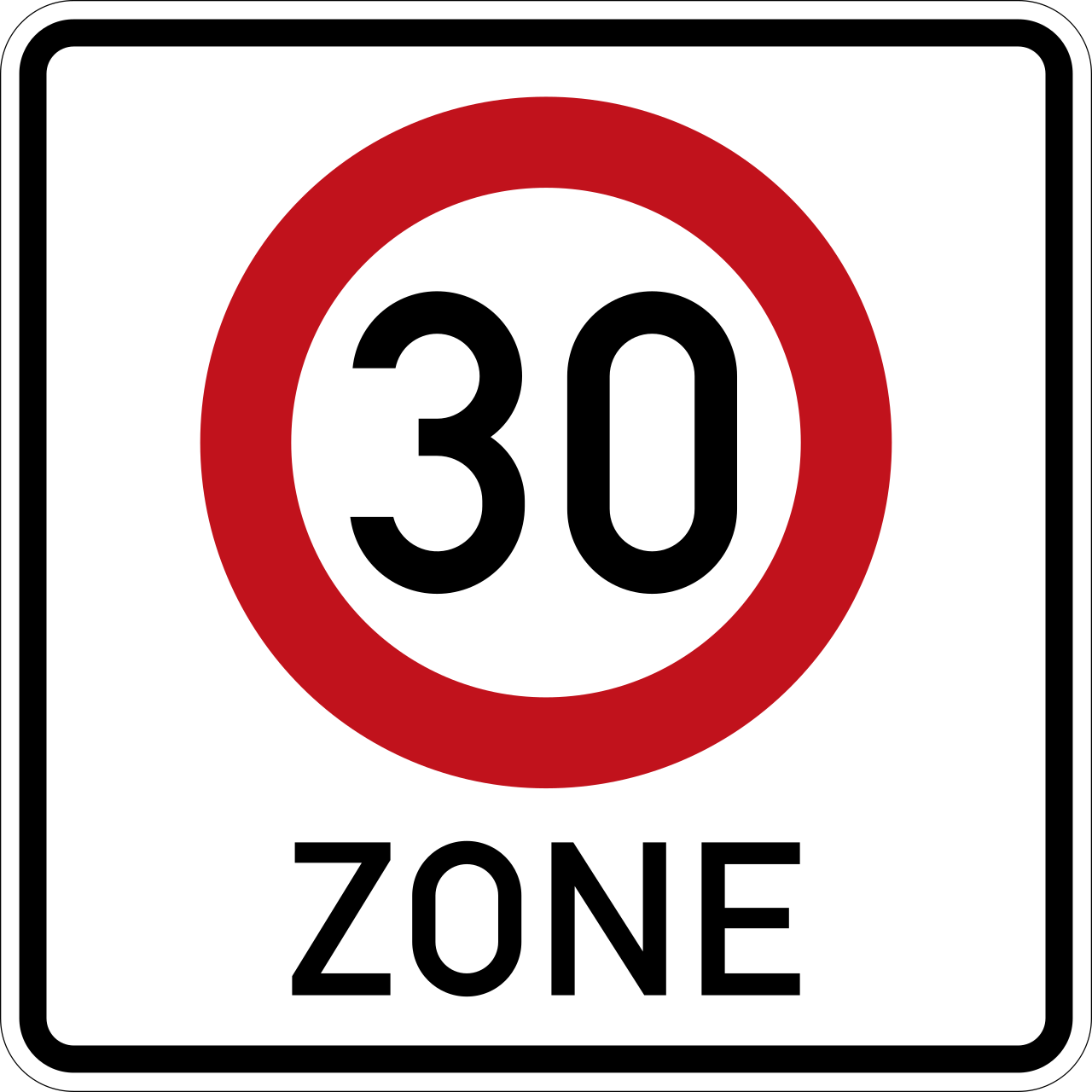Beginn einer Tempo 30-Zone (VzKat 274.1)