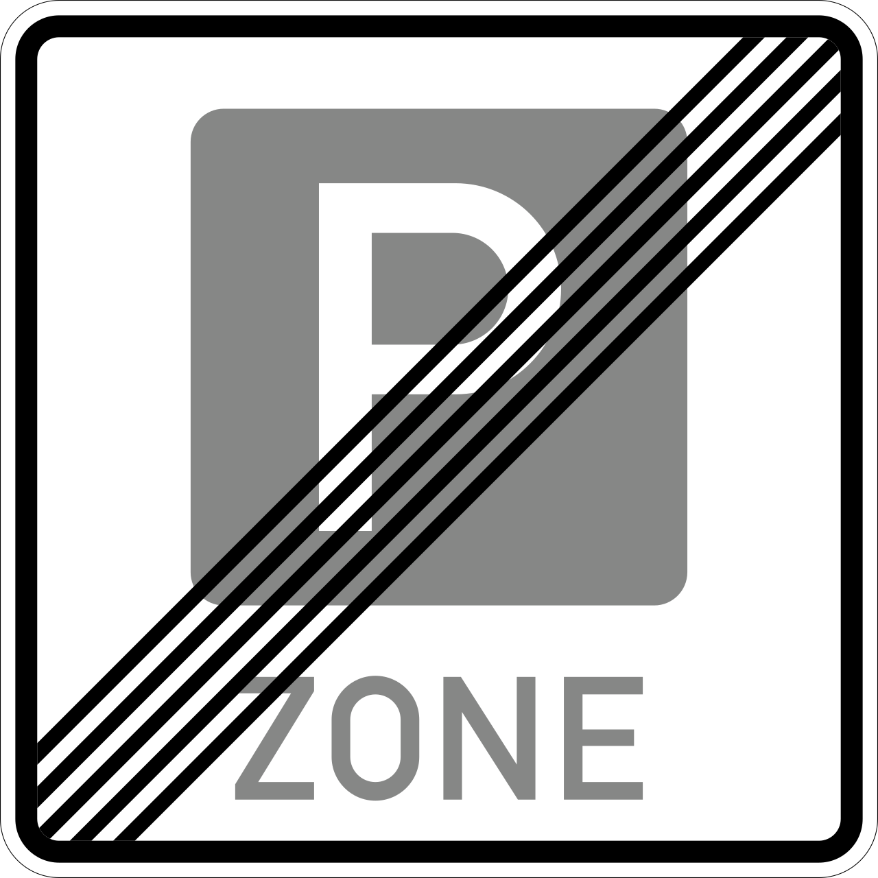 Ende einer Parkraumbewirtschaftungszone (VzKat 314.2)