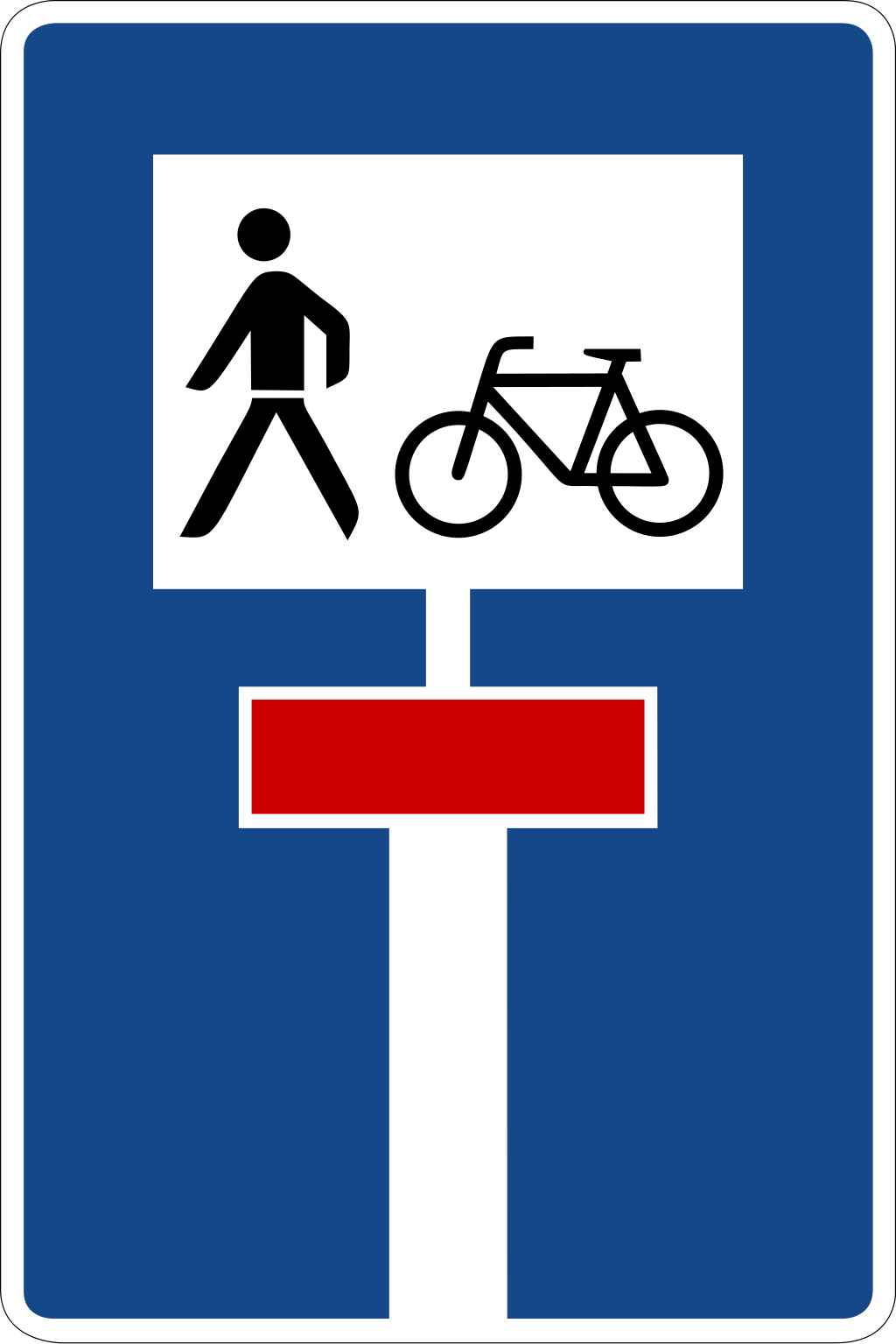 Durchlässige Sackgasse für Fahrräder und Fußgänger (VzKat 357.50)