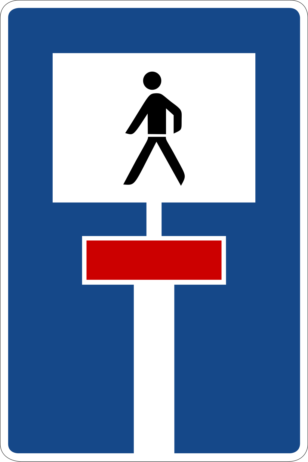 Durchlässige Sackgasse für Fußgänger (VzKat 357.51)