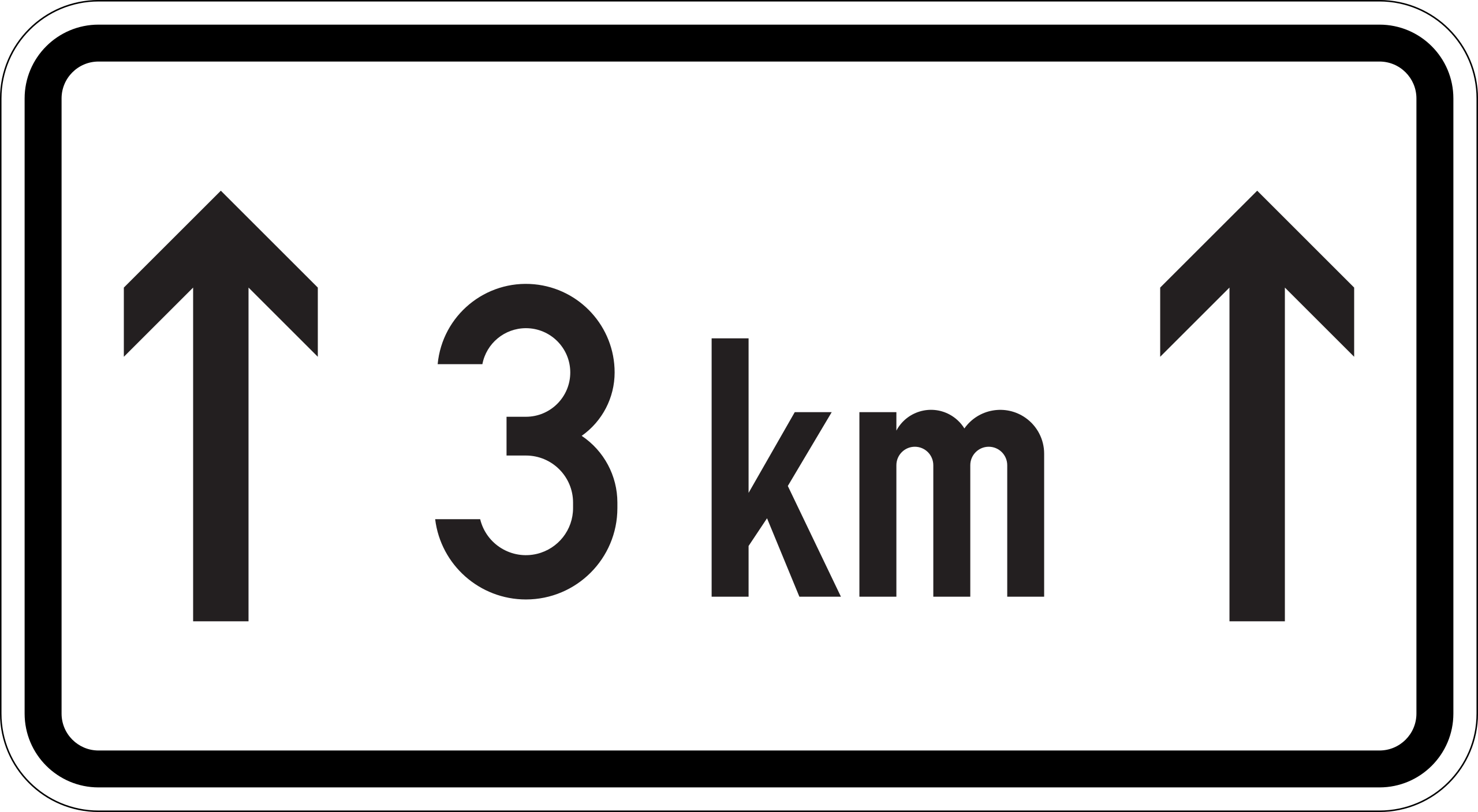 auf 3 km (VzKat 1001.31)