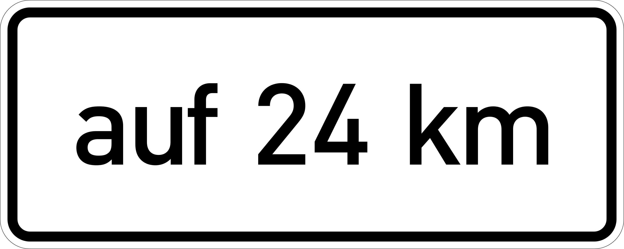 auf 2 km (VzKat 1001.35)