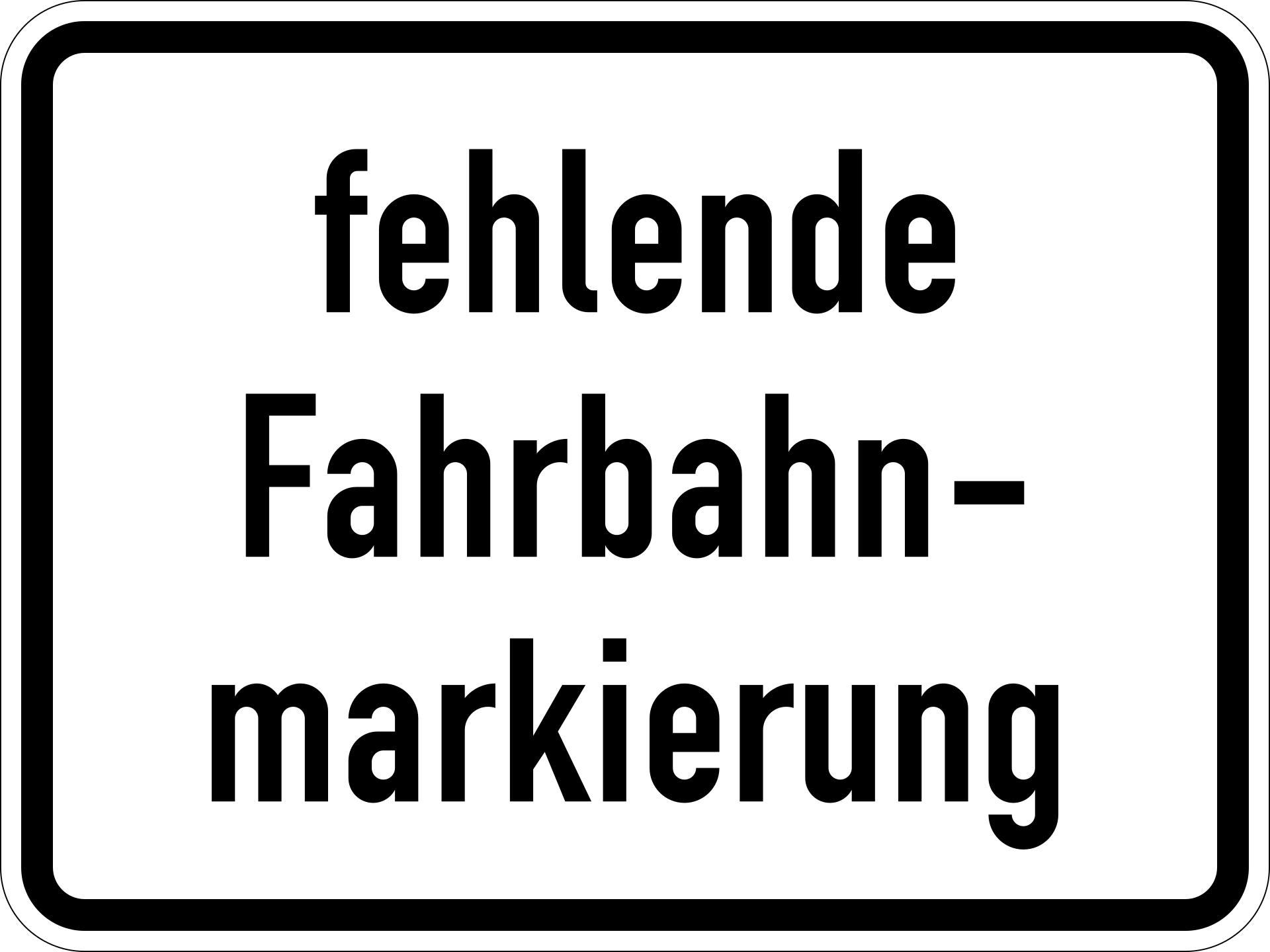 fehlende Fahrbahnmarkierung (VzKat 1007.39)