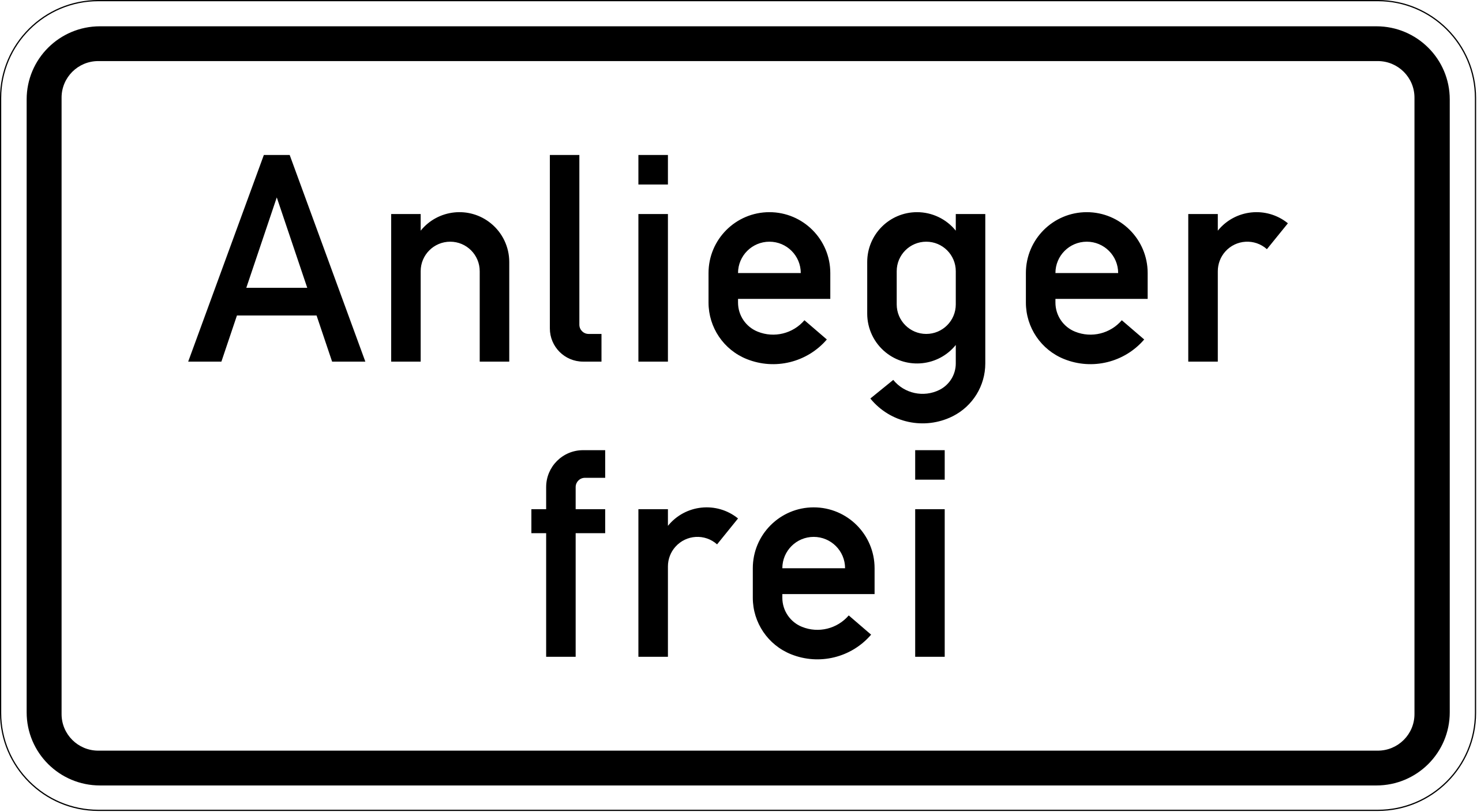 Anlieger frei (VzKat 1020.30)