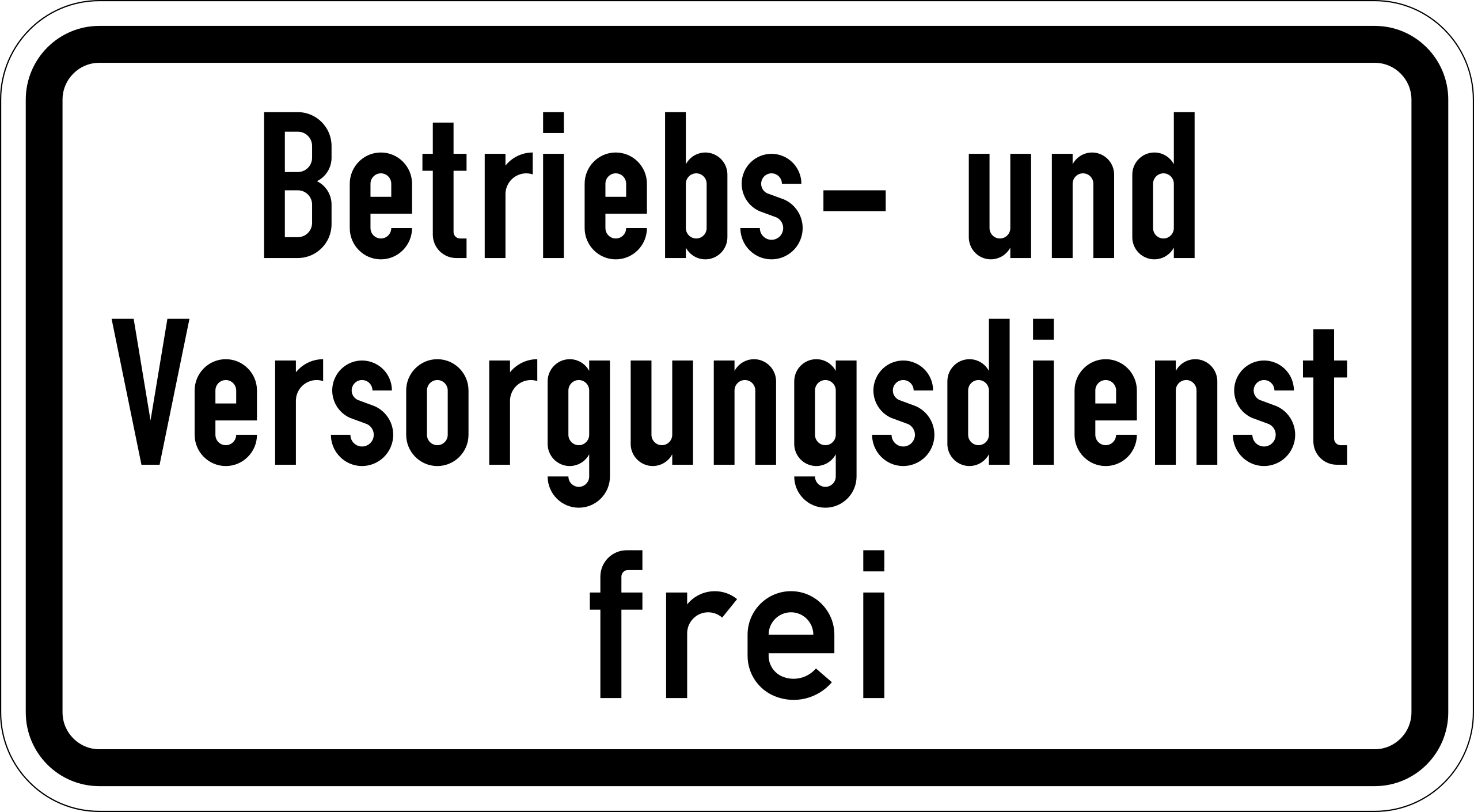 Betriebs- und Versorgungsdienst frei (VzKat 1026.39)