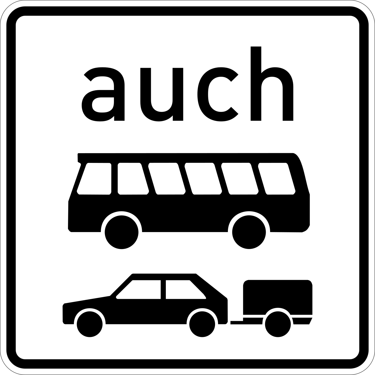 Auch Kraftomnibusse und PKW mit Anhängern (VzKat 1060.32)