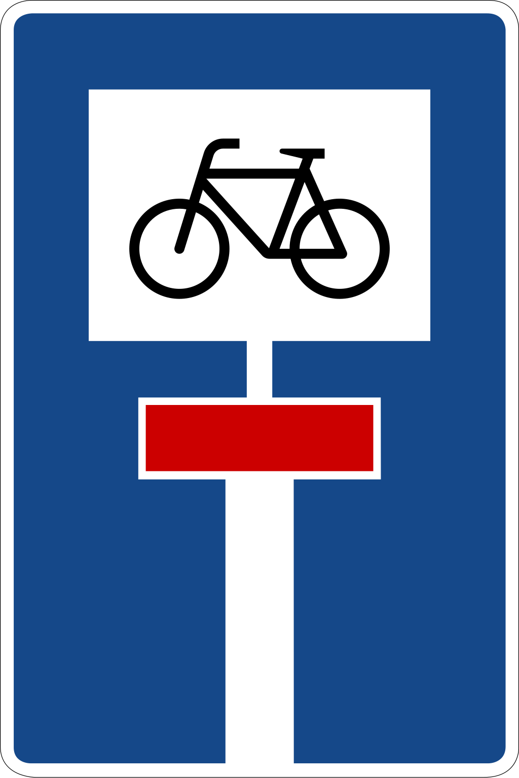 Durchlässige Sackgasse für Fahrräder (VzKat 357.52)