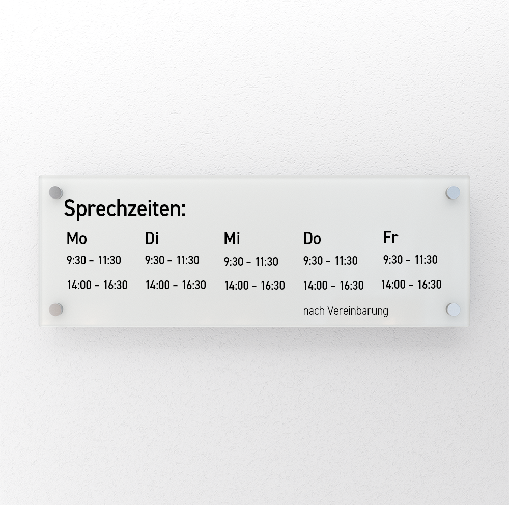 Praxisschild Sprechzeiten 500x175 Version 1