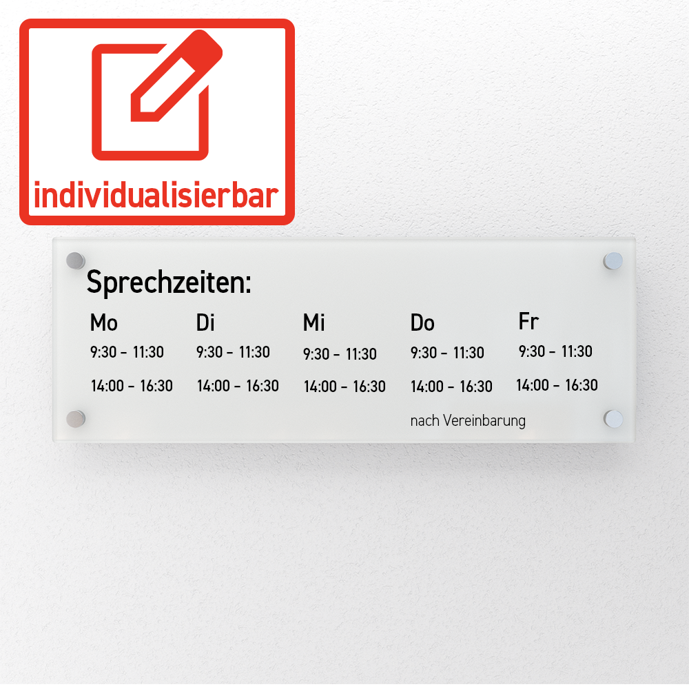 Praxisschild Sprechzeiten 500x175 Version 1