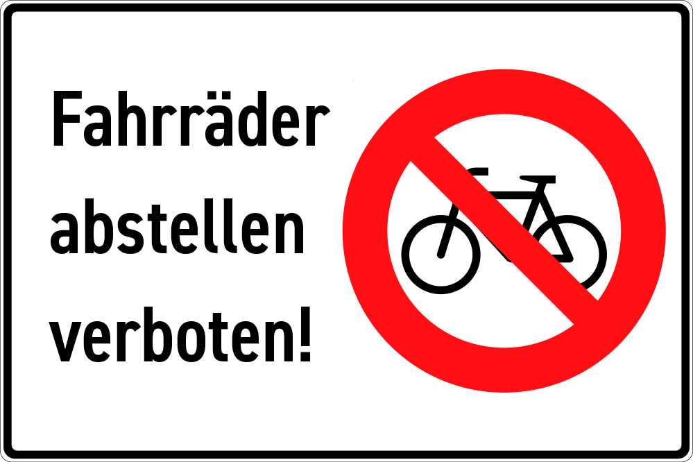 Fahrräder abstellen verboten