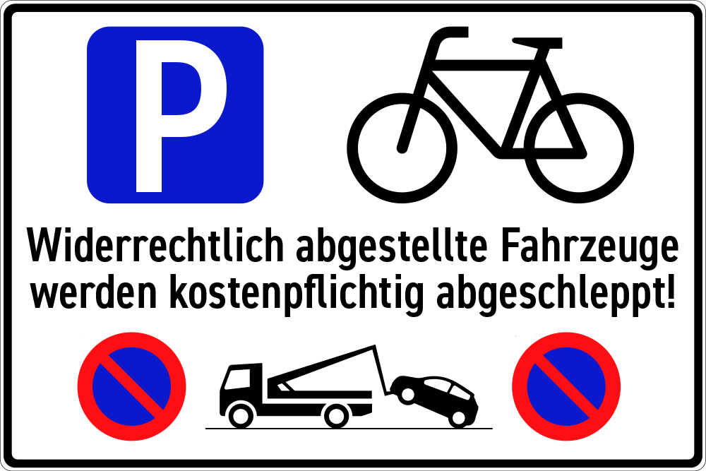 Widerrechtlich abgestellte Fahrzeuge werden kostenpflichtig abgeschleppt