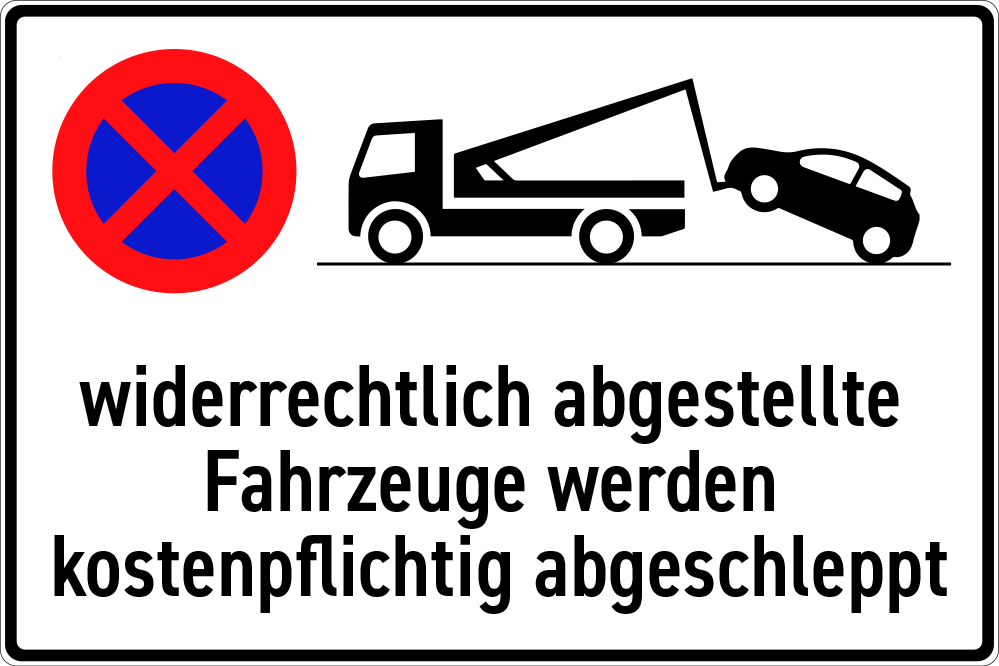 Widerrechtlich abgestellte Fahrzeuge werden kostenpflichtig abgeschleppt