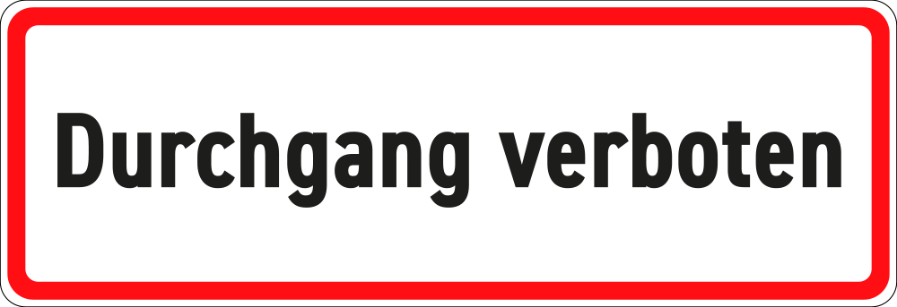 Durchgang verboten