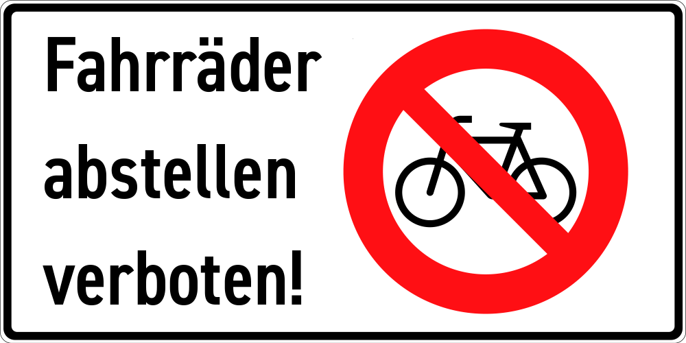 Fahrräder abstellen verboten