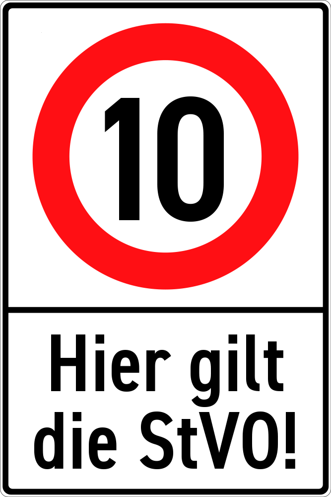 Hier gilt die StVO, 10 km
