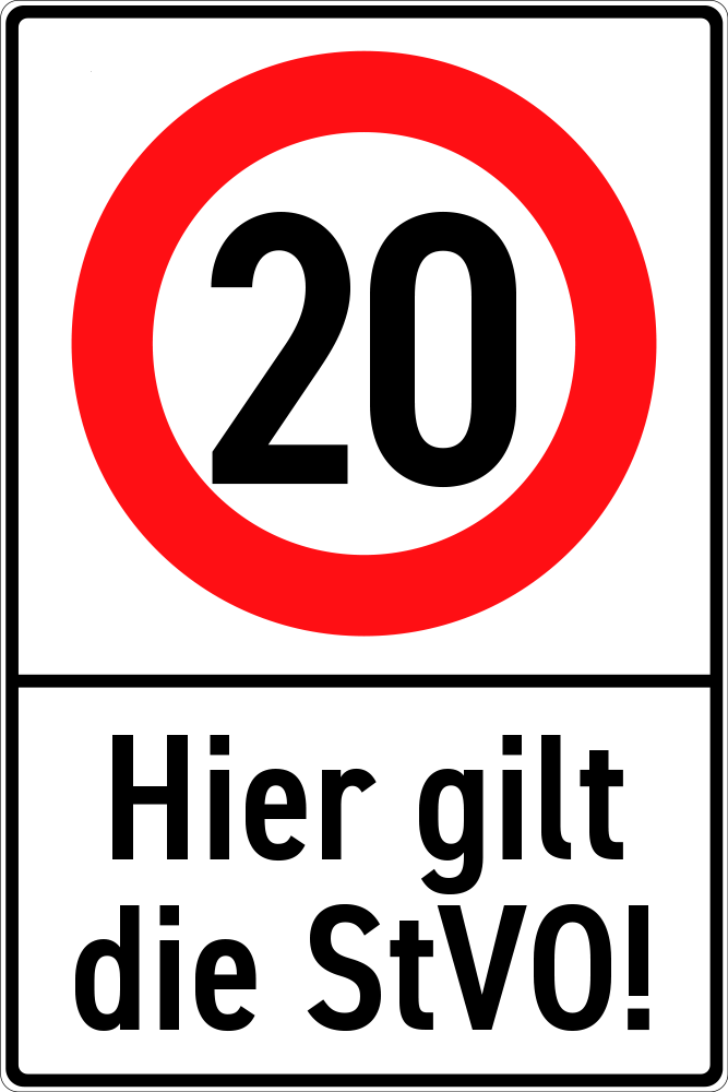 Hier gilt die StVO, 20 km