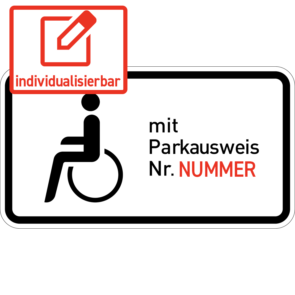 nur Schwerbehinderte mit Parkausweis Nr. … (VzKat 1044.11)