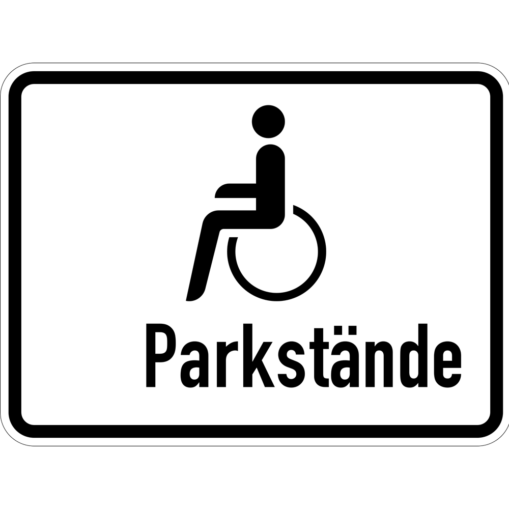 Behinderung und Blinde, mit Anzahl der Parkstände (VzKat 1044.12)