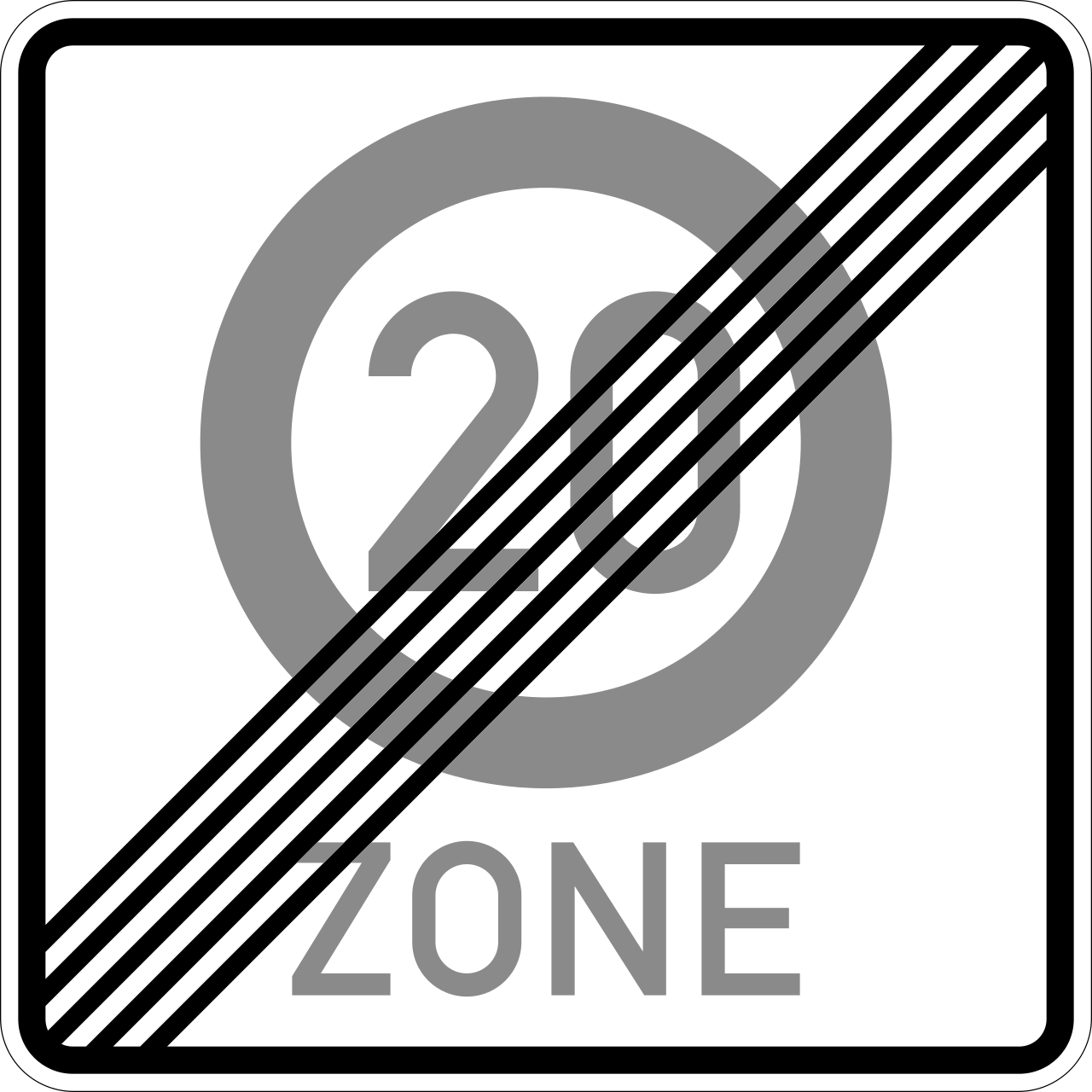 Ende einer Tempo 20-Zone (VzKat 274.2-20)