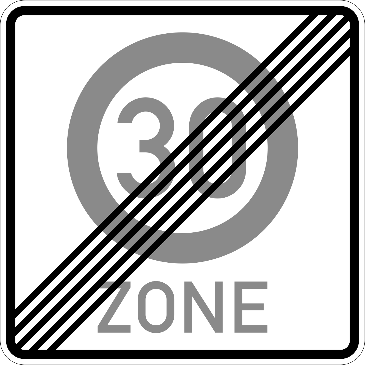 Ende einer Tempo 30-Zone (VzKat 274.2)