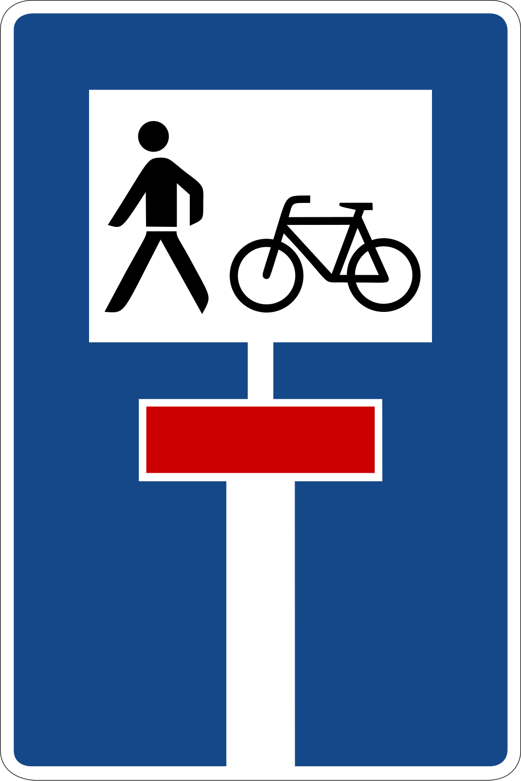 Durchlässige Sackgasse für Fahrräder und Fuß­gänger (VzKat 357.50)