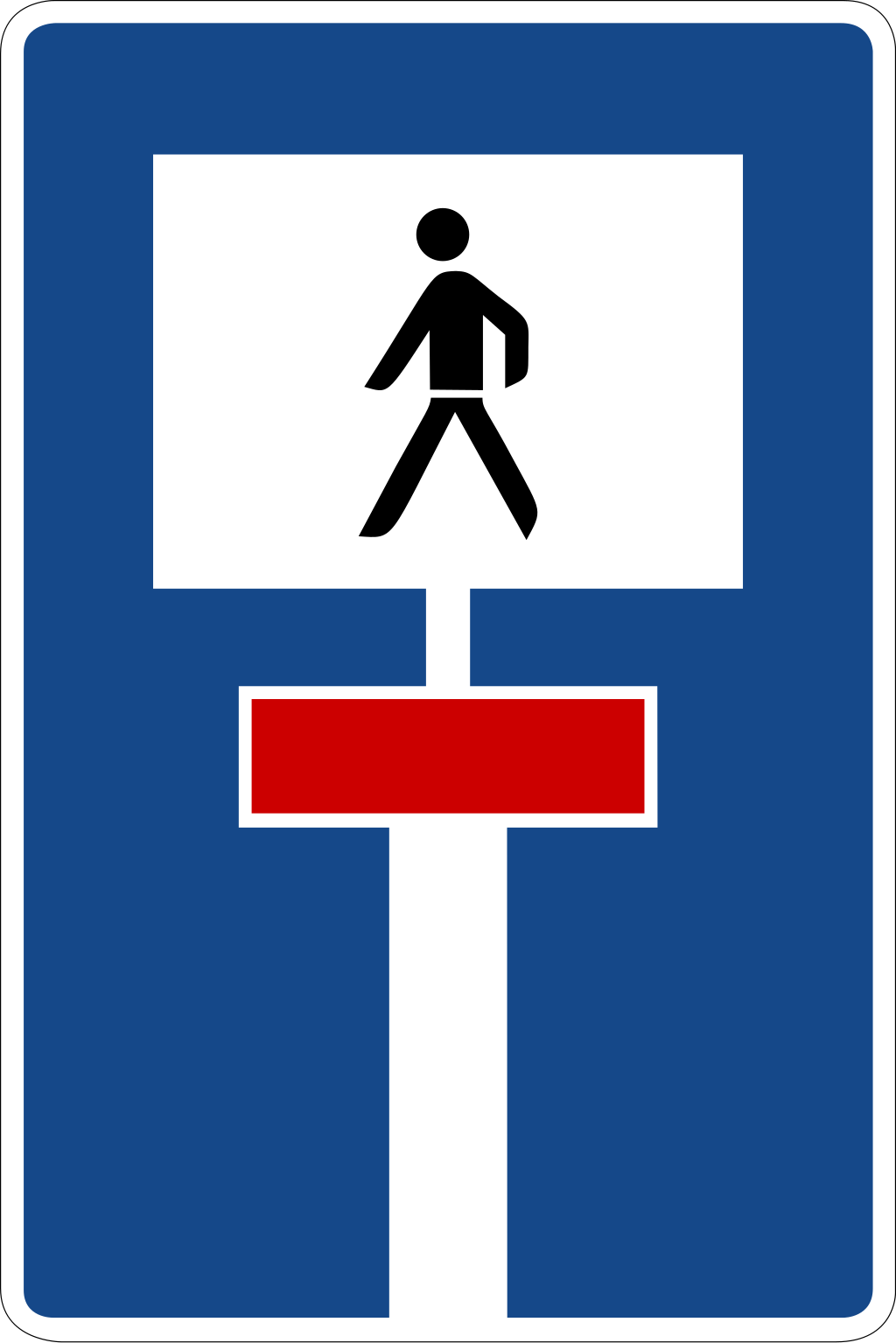 Durchlässige Sackgasse für Fuß­gänger (VzKat 357.51)