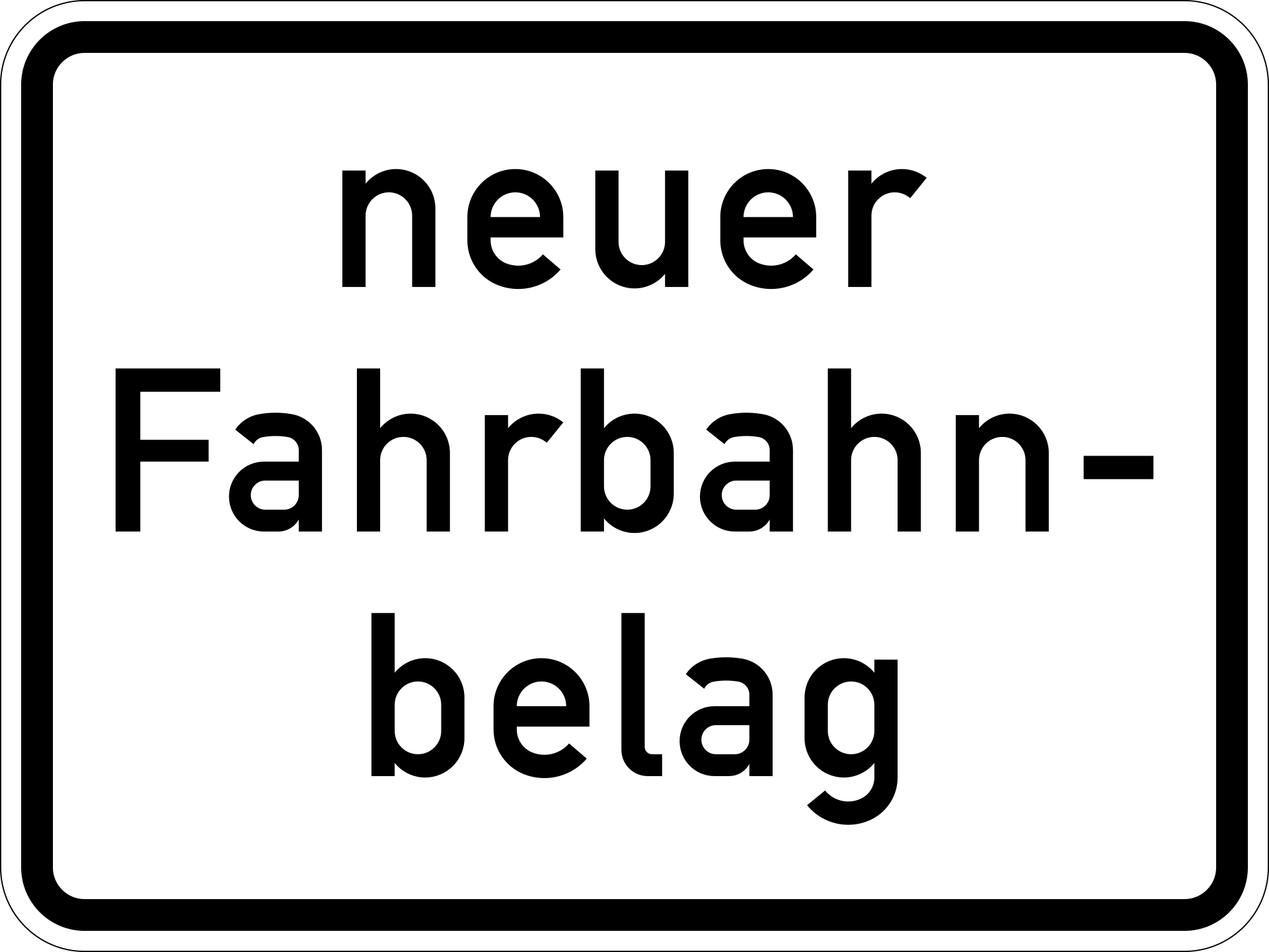 neuer Fahrbahnbelag (VzKat 1007.52)