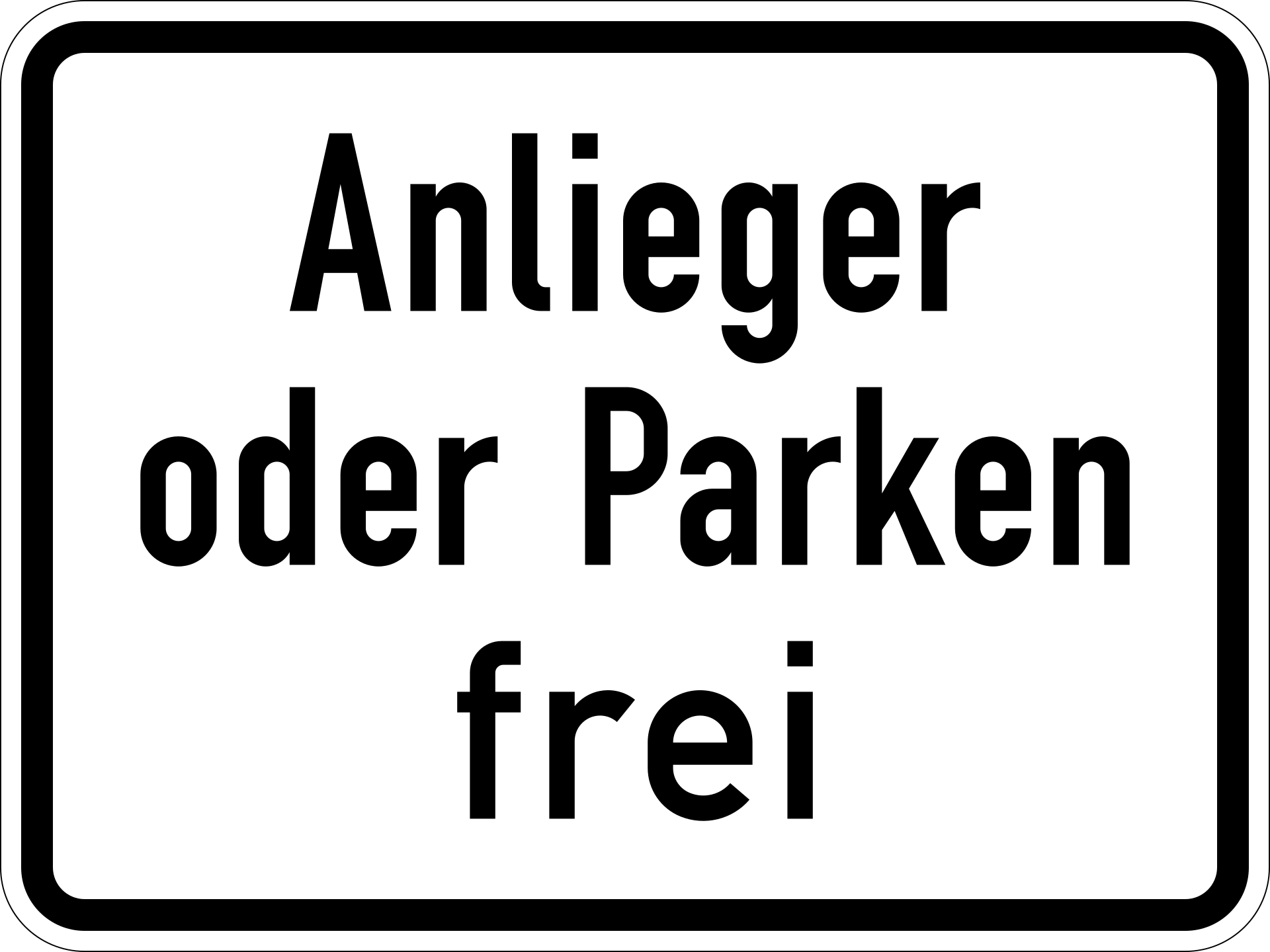 Anlieger oder Parken frei (VzKat 1020.31)