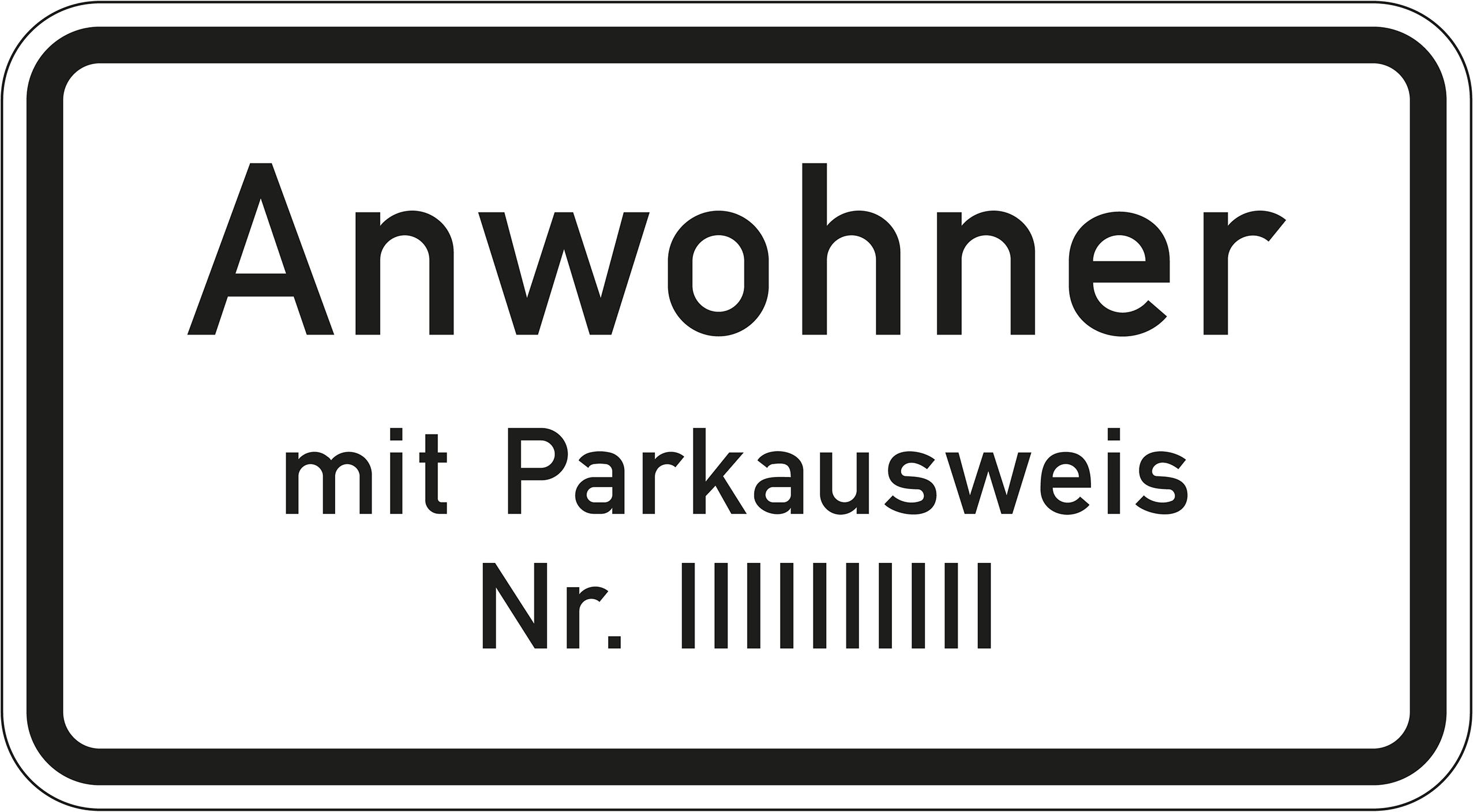 Anwohner mit Parkausweis Nr. … frei (VzKat 1020.32A)