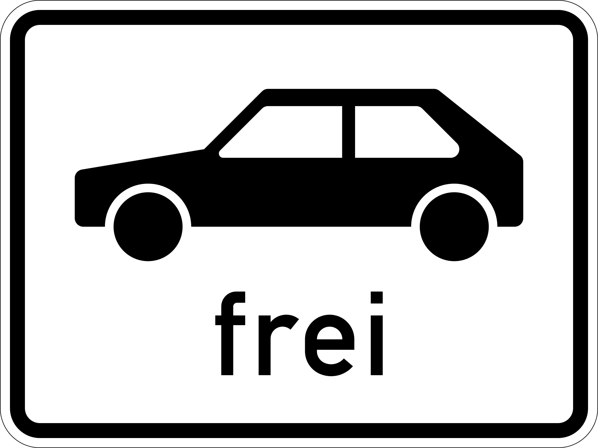 Personenkraftwagen frei (VzKat 1024.10)