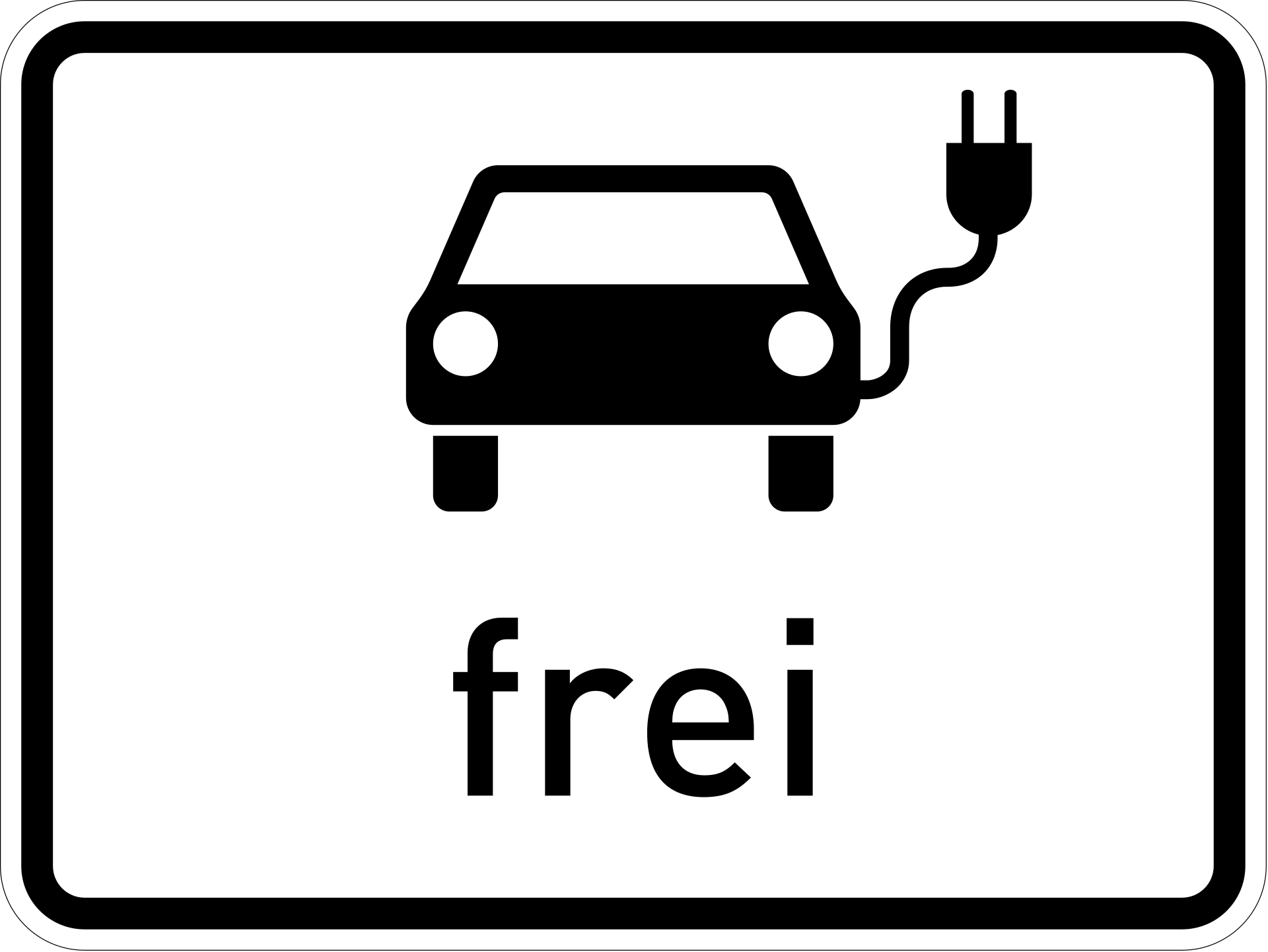 elektrisch betriebene Fahrzeuge frei (VzKat 1024.20)