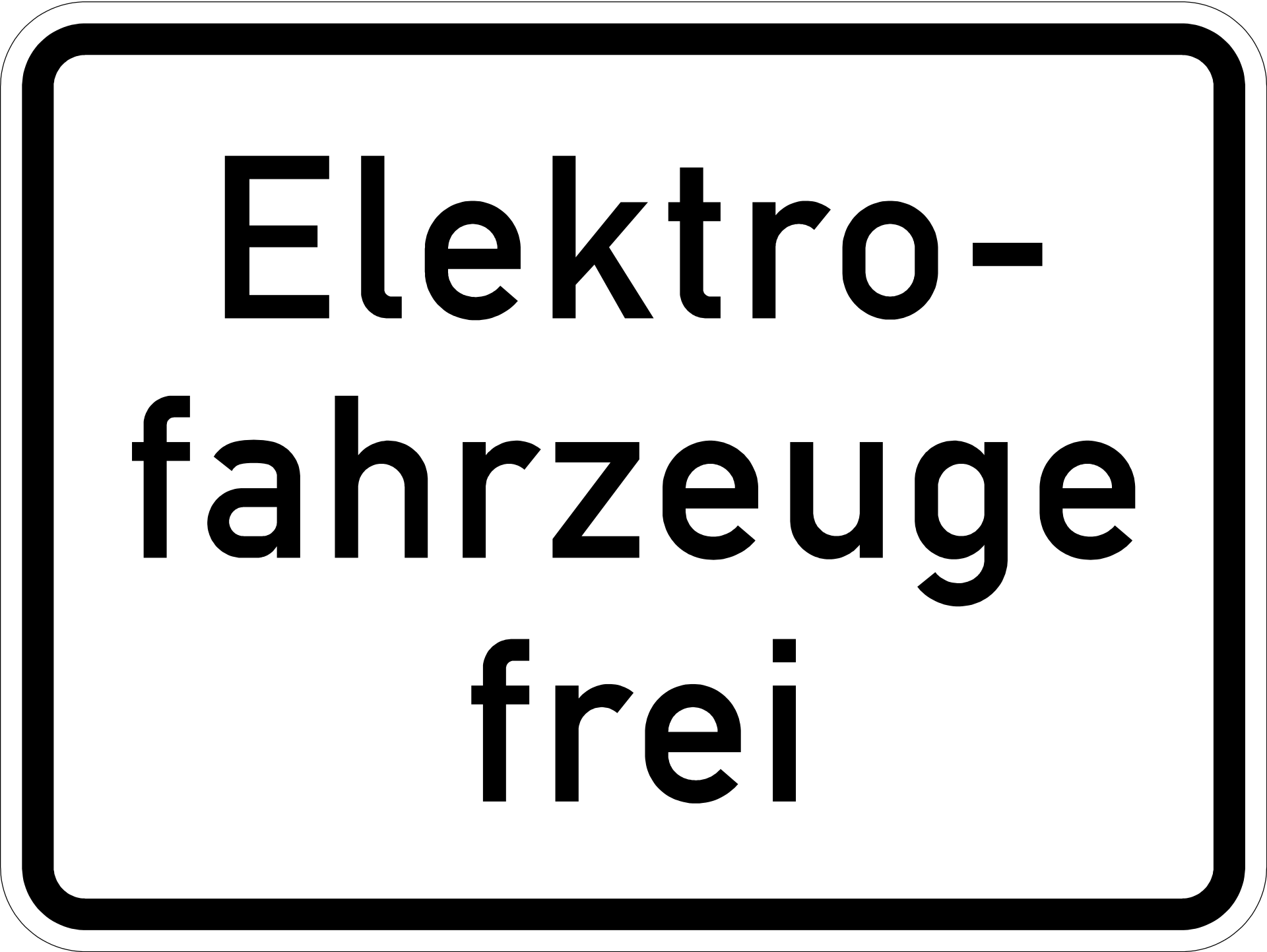 Elektrofahrzeuge frei (VzKat 1026.61)