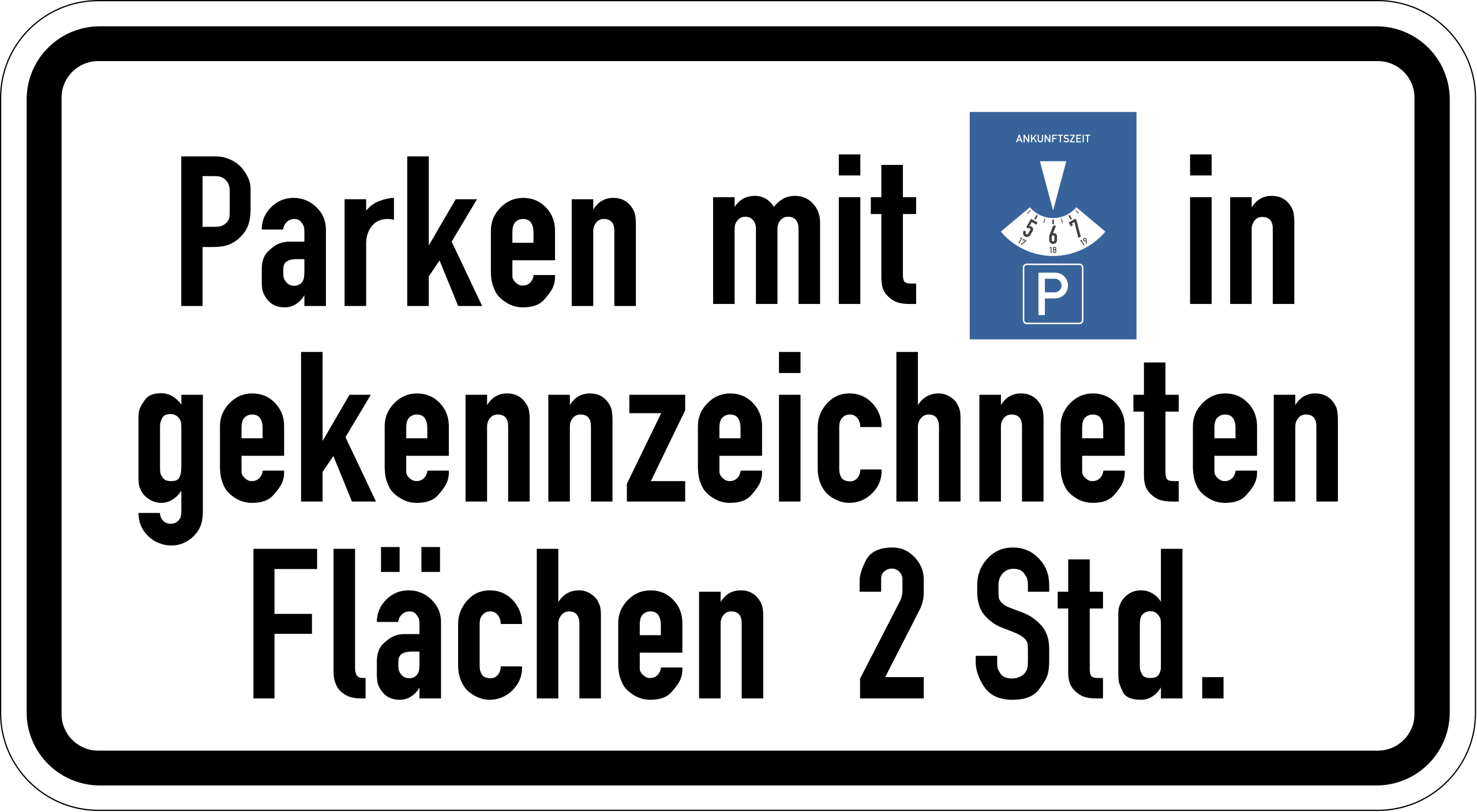 Parken mit Parkscheibe in gekennzeichneten Flächen (VzKat 1040.33)