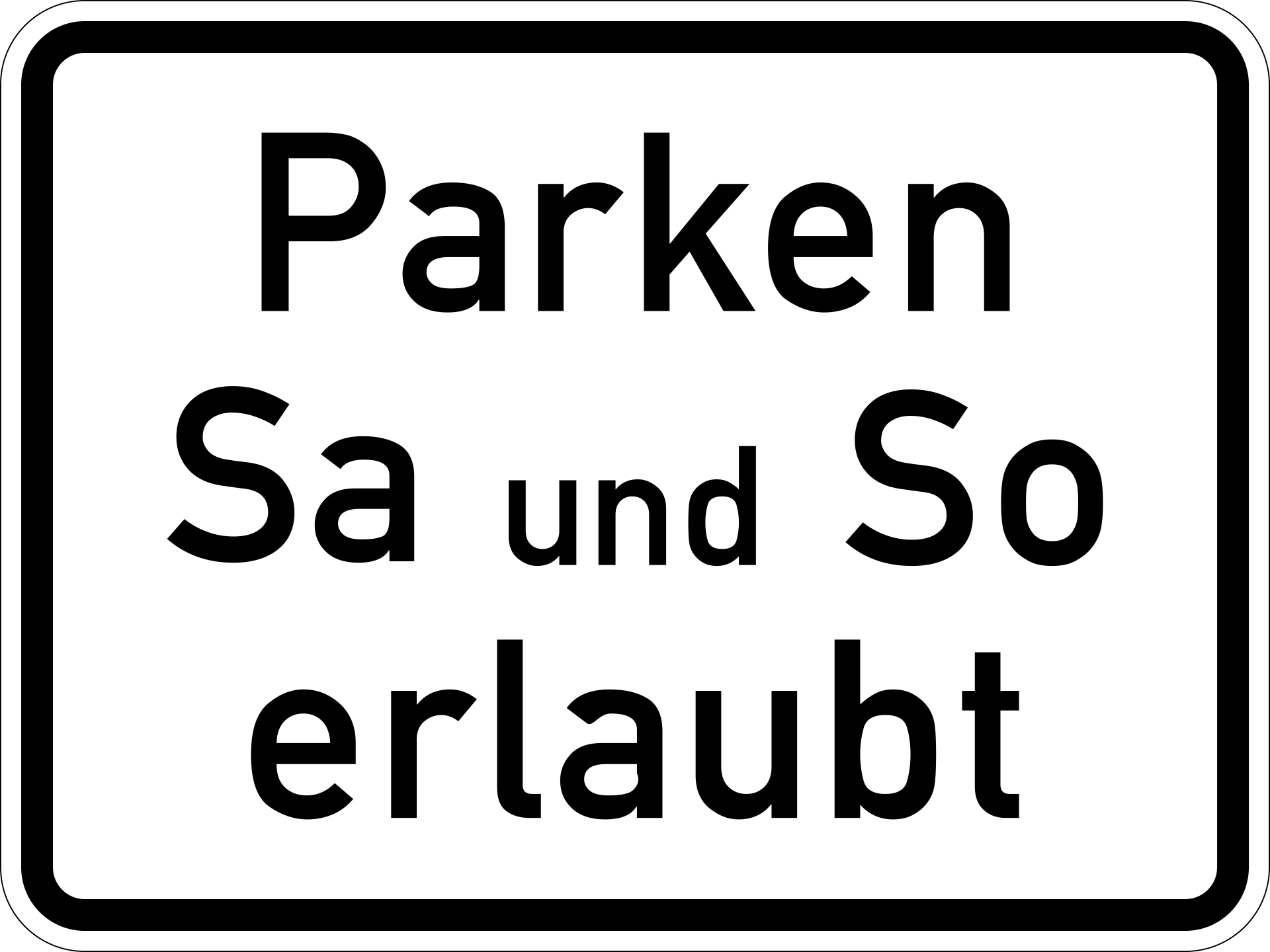 Parken Sa und So erlaubt (VzKat 1042.37)