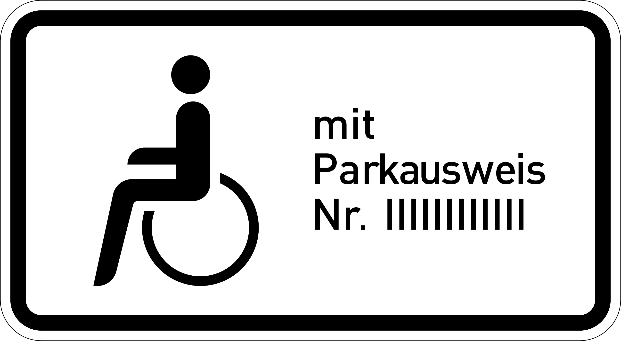 nur Schwerbehinderte mit Parkausweis Nr. … (VzKat 1044.11)