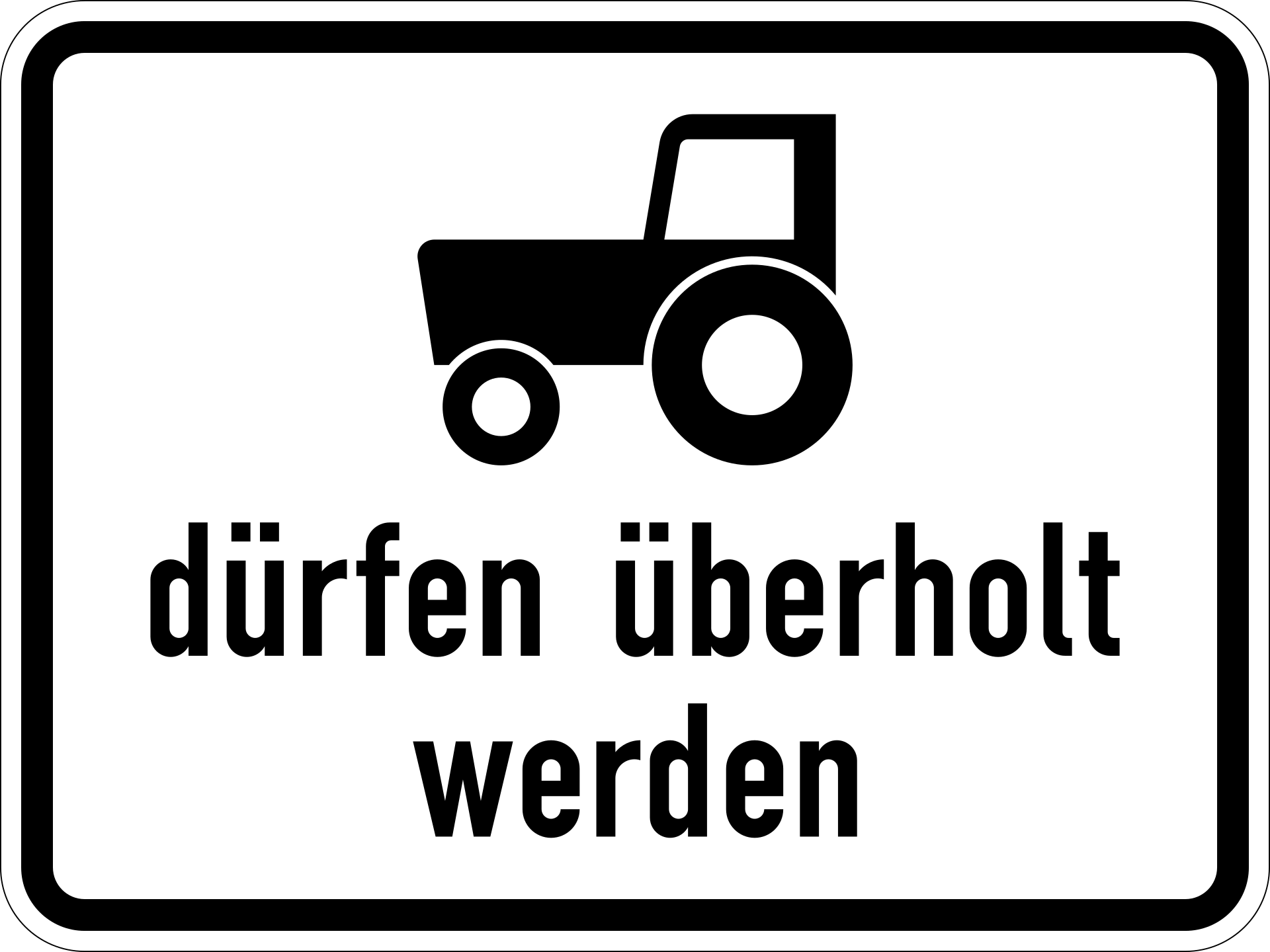 Kraftfahrzeuge und Züge, die nicht schneller als 25 km/h fahren können überholt werden (VzKat 1049.11)