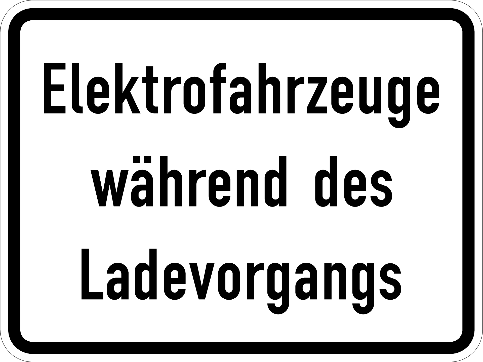 Elektrofahrzeuge während des Ladevorgangs (VzKat 1050.32)