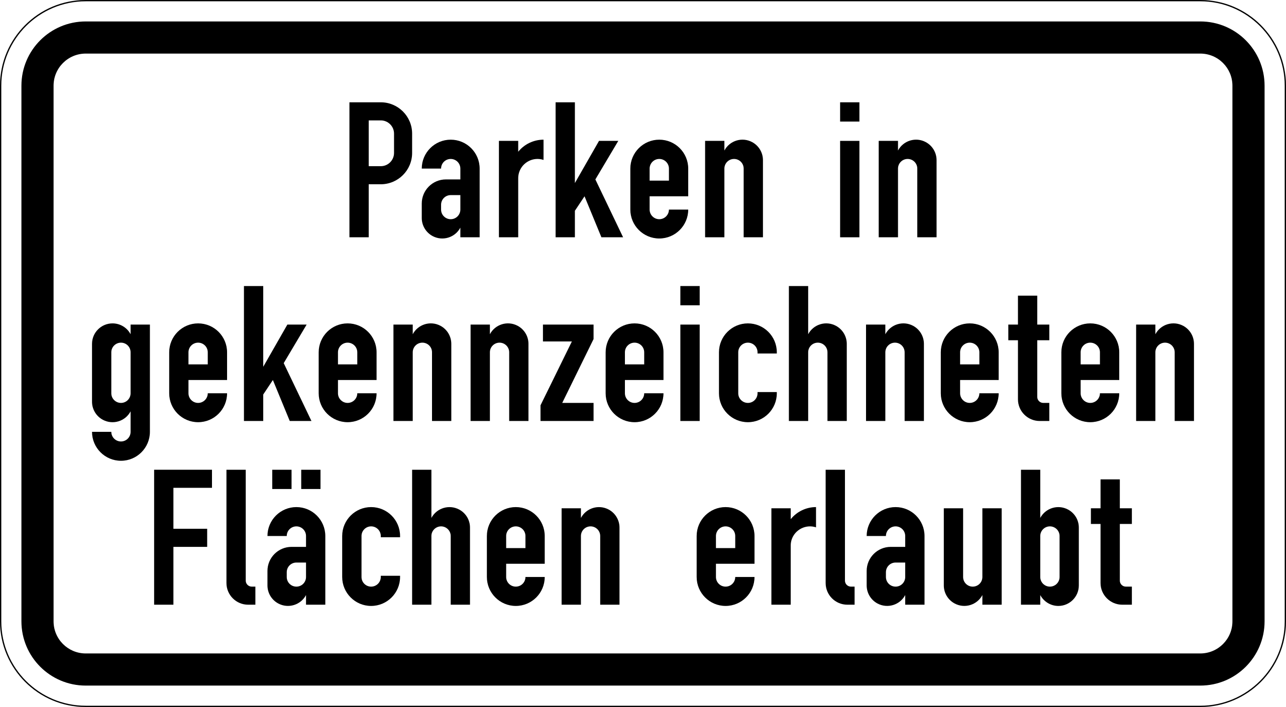 Parken in gekennzeichneten Flächen erlaubt (VzKat 1053.30)