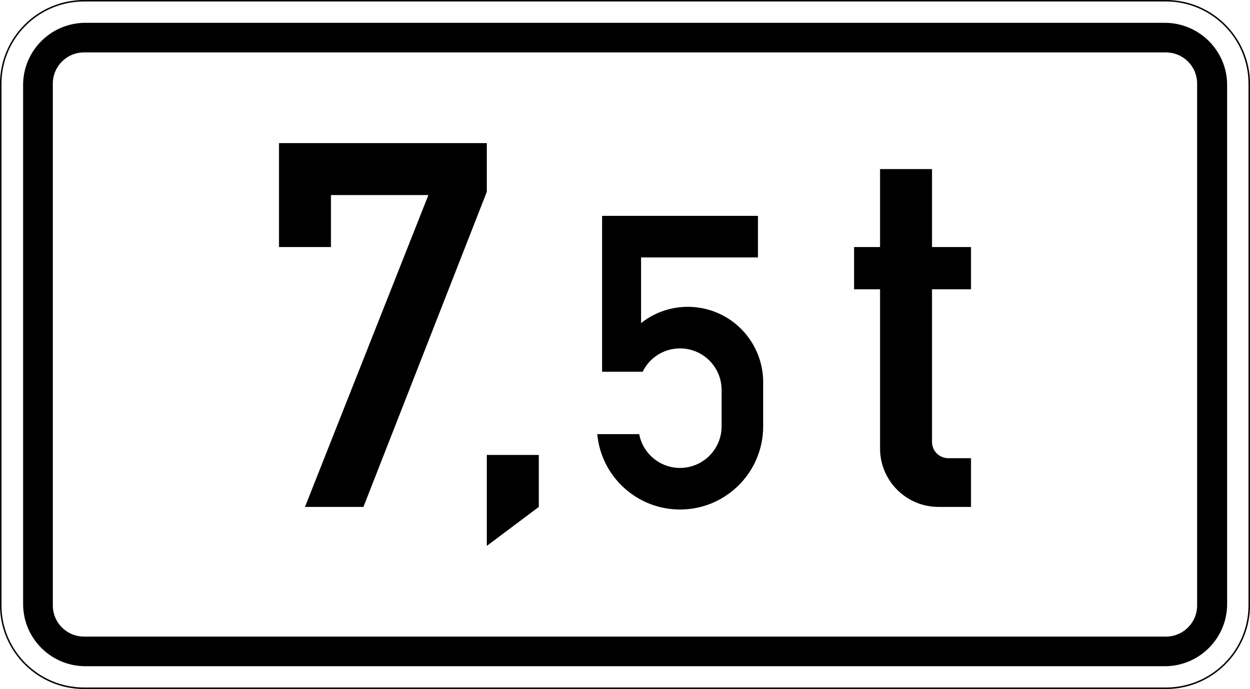 Massenangabe – 7,5 t (VzKat 1053.33)